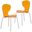 Oyster Moderntransparent Side Chair Set of 2 In White Base and Transparent Orange
