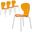 Oyster Moderntransparent Side Chair Set of 4 In White Base and Transparent Orange