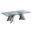 Ozuna Geometric Coffee Table In Clear Glass and Silver Stainless Steel
