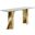 Ozuna Geometric Console Table In Clear Glass and Gold Stainless Steel