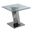 Ozuna Geometric Sofa End Table In Clear Glass and Silver Stainless Steel