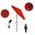Pacific Trail 6' Patio Umbrella with Aluminum Pole Ribs Push Button Tilt Crank Lift with Sunbrella Fabric In Jockey Red and Bronze