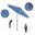 Pacific Trail 7.5' Patio Umbrella with Aluminum Pole Ribs Push Button Tilt Crank Lift with Olefin Fabric In Frost Blue and Hammertone Grey