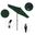 Pacific Trail 7.5' Patio Umbrella with Aluminum Pole Ribs Push Button Tilt Crank Lift with Olefin Fabric In Hunter Green and Stone Black
