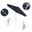 Pacific Trail 7.5' Patio Umbrella with Aluminum Pole Ribs Push Button Tilt Crank Lift with Olefin Fabric In Navy Blue and Matte White