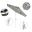 Pacific Trail 7.5' Patio Umbrella with Aluminum Pole Ribs Push Button Tilt Crank Lift with Sunbrella Fabric In Cabana Classic and Matte White