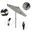 Pacific Trail 7.5' Patio Umbrella with Aluminum Pole Ribs Push Button Tilt Crank Lift with Sunbrella Fabric In Cabana Classic and Stone Black