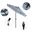 Pacific Trail 7.5' Patio Umbrella with Aluminum Pole Ribs Push Button Tilt Crank Lift with Sunbrella Fabric In Cabana Regatta and Bronze