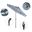 Pacific Trail 7.5' Patio Umbrella with Aluminum Pole Ribs Push Button Tilt Crank Lift with Sunbrella Fabric In Cabana Regatta and Hammertone Grey