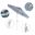 Pacific Trail 7.5' Patio Umbrella with Aluminum Pole Ribs Push Button Tilt Crank Lift with Sunbrella Fabric In Cabana Regatta and Matte White