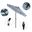 Pacific Trail 7.5' Patio Umbrella with Aluminum Pole Ribs Push Button Tilt Crank Lift with Sunbrella Fabric In Cabana Regatta and Stone Black