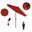 Pacific Trail 7.5' Patio Umbrella with Aluminum Pole Ribs Push Button Tilt Crank Lift with Sunbrella Fabric In Jockey Red and Bronze