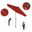Pacific Trail 7.5' Patio Umbrella with Aluminum Pole Ribs Push Button Tilt Crank Lift with Sunbrella Fabric In Jockey Red and Hammertone Grey