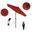 Pacific Trail 7.5' Patio Umbrella with Aluminum Pole Ribs Push Button Tilt Crank Lift with Sunbrella Fabric In Jockey Red and Stone Black