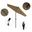 Pacific Trail 7.5' Patio Umbrella with Aluminum Pole Ribs Push Button Tilt Crank Lift with Sunbrella Fabric In Linen Sesame and Bronze