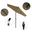 Pacific Trail 7.5' Patio Umbrella with Aluminum Pole Ribs Push Button Tilt Crank Lift with Sunbrella Fabric In Linen Sesame and Stone Black