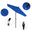 Pacific Trail 7.5' Patio Umbrella with Aluminum Pole Ribs Push Button Tilt Crank Lift with Sunbrella Fabric In Pacific Blue and Stone Black