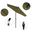 Pacific Trail 7.5' Patio Umbrella with Aluminum Pole Ribs Push Button Tilt Crank Lift with Sunbrella Fabric In Spectrum Cilantro and Stone Black