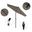 Pacific Trail 7.5' Patio Umbrella with Aluminum Pole Ribs Push Button Tilt Crank Lift with Sunbrella Fabric In Spectrum Dove and Stone Black