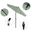 Pacific Trail 7.5' Patio Umbrella with Aluminum Pole Ribs Push Button Tilt Crank Lift with Sunbrella Fabric In Spectrum Mist and Stone Black