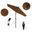 Pacific Trail 7.5' Patio Umbrella with Aluminum Pole Ribs Push Button Tilt Crank Lift with Sunbrella Fabric In Teak and Stone Black