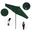 Pacific Trail 9' Patio Umbrella with Aluminum Pole Ribs Push Button Tilt Crank Lift with Olefin Fabric In Hunter Green and Stone Black