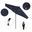 Pacific Trail 9' Patio Umbrella with Aluminum Pole Ribs Push Button Tilt Crank Lift with Olefin Fabric In Navy Blue and Bronze