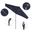Pacific Trail 9' Patio Umbrella with Aluminum Pole Ribs Push Button Tilt Crank Lift with Olefin Fabric In Navy Blue and Hammertone Grey