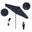 Pacific Trail 9' Patio Umbrella with Aluminum Pole Ribs Push Button Tilt Crank Lift with Olefin Fabric In Navy Blue and Stone Black