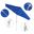 Pacific Trail 9' Patio Umbrella with Aluminum Pole Ribs Push Button Tilt Crank Lift with Olefin Fabric In Royal Blue and Matte White