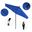 Pacific Trail 9' Patio Umbrella with Aluminum Pole Ribs Push Button Tilt Crank Lift with Olefin Fabric In Royal Blue and Stone Black