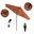 Pacific Trail 9' Patio Umbrella with Aluminum Pole Ribs Push Button Tilt Crank Lift with Sunbrella Fabric In Astoria Sunset and Bronze
