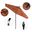 Pacific Trail 9' Patio Umbrella with Aluminum Pole Ribs Push Button Tilt Crank Lift with Sunbrella Fabric In Astoria Sunset and Stone Black