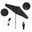 Pacific Trail 9' Patio Umbrella with Aluminum Pole Ribs Push Button Tilt Crank Lift with Sunbrella Fabric In Black and Stone Black