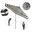 Pacific Trail 9' Patio Umbrella with Aluminum Pole Ribs Push Button Tilt Crank Lift with Sunbrella Fabric In Cabana Classic and Hammertone Grey