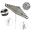 Pacific Trail 9' Patio Umbrella with Aluminum Pole Ribs Push Button Tilt Crank Lift with Sunbrella Fabric In Cabana Classic and Matte White