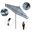 Pacific Trail 9' Patio Umbrella with Aluminum Pole Ribs Push Button Tilt Crank Lift with Sunbrella Fabric In Cabana Regatta and Bronze
