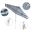 Pacific Trail 9' Patio Umbrella with Aluminum Pole Ribs Push Button Tilt Crank Lift with Sunbrella Fabric In Cabana Regatta and Matte White