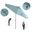 Pacific Trail 9' Patio Umbrella with Aluminum Pole Ribs Push Button Tilt Crank Lift with Sunbrella Fabric In Dolce Oasis and Hammertone Grey