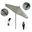 Pacific Trail 9' Patio Umbrella with Aluminum Pole Ribs Push Button Tilt Crank Lift with Sunbrella Fabric In Gateway Mist and Stone Black