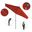 Pacific Trail 9' Patio Umbrella with Aluminum Pole Ribs Push Button Tilt Crank Lift with Sunbrella Fabric In Jockey Red and Hammertone Grey