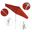Pacific Trail 9' Patio Umbrella with Aluminum Pole Ribs Push Button Tilt Crank Lift with Sunbrella Fabric In Jockey Red and Matte White