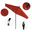 Pacific Trail 9' Patio Umbrella with Aluminum Pole Ribs Push Button Tilt Crank Lift with Sunbrella Fabric In Jockey Red and Stone Black