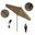 Pacific Trail 9' Patio Umbrella with Aluminum Pole Ribs Push Button Tilt Crank Lift with Sunbrella Fabric In Linen Sesame and Bronze