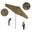 Pacific Trail 9' Patio Umbrella with Aluminum Pole Ribs Push Button Tilt Crank Lift with Sunbrella Fabric In Linen Sesame and Hammertone Grey
