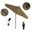 Pacific Trail 9' Patio Umbrella with Aluminum Pole Ribs Push Button Tilt Crank Lift with Sunbrella Fabric In Linen Sesame and Stone Black