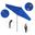 Pacific Trail 9' Patio Umbrella with Aluminum Pole Ribs Push Button Tilt Crank Lift with Sunbrella Fabric In Pacific Blue and Hammertone Grey