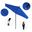 Pacific Trail 9' Patio Umbrella with Aluminum Pole Ribs Push Button Tilt Crank Lift with Sunbrella Fabric In Pacific Blue and Stone Black