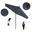 Pacific Trail 9' Patio Umbrella with Aluminum Pole Ribs Push Button Tilt Crank Lift with Sunbrella Fabric In Regatta and Stone Black
