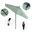 Pacific Trail 9' Patio Umbrella with Aluminum Pole Ribs Push Button Tilt Crank Lift with Sunbrella Fabric In Seville Seaside and Stone Black